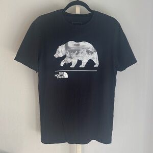 NorthFace Men’s 100% Cotton Graphic Tee Bear Logo Short Sleeve, Black, Sz Small